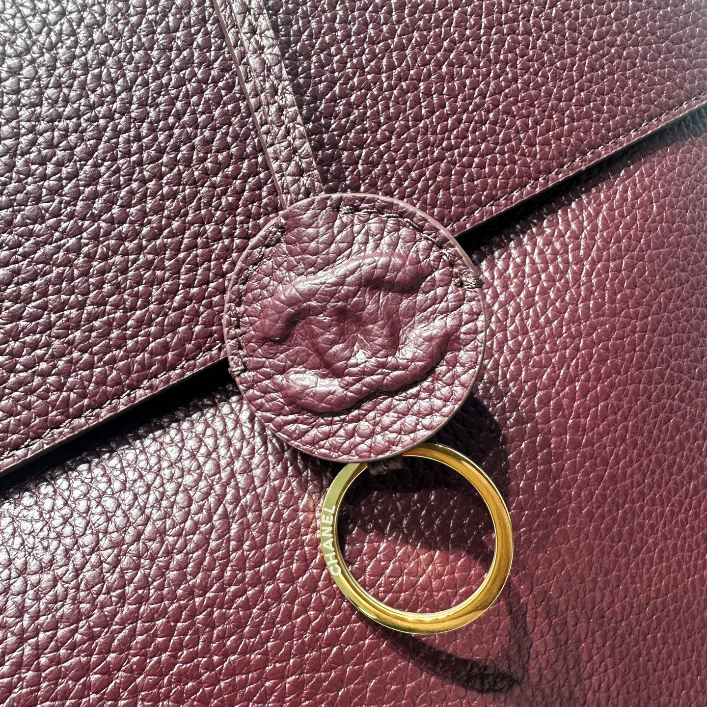 Chanel 2026 Large Shopping Bag 43cm Burgudny Grained Calfskin 363704