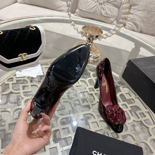 CC 26s High Heels Pump 85 Burgundy Black Patent Leather 627004