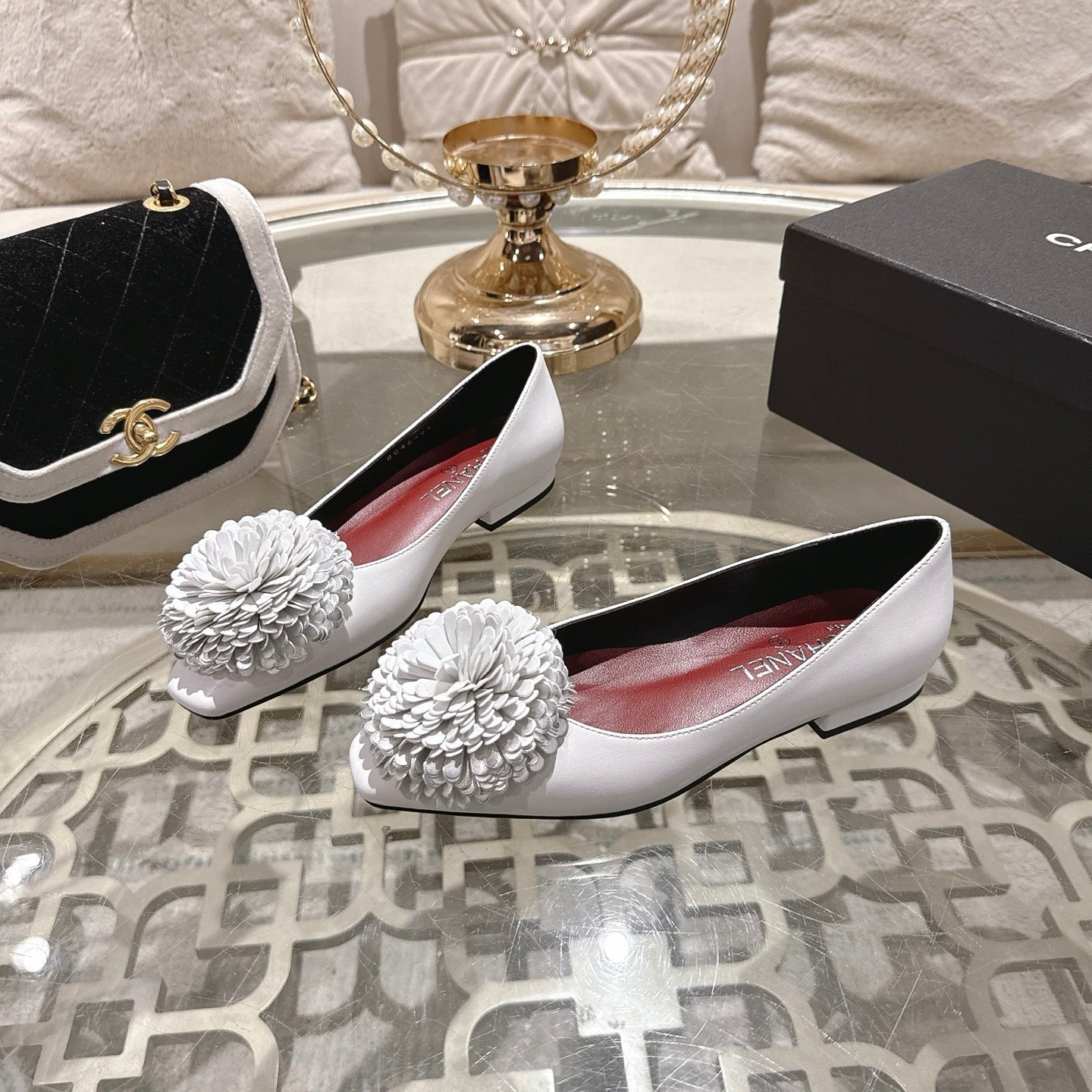 CC 26s Floral Ballet Flats Sheepskin