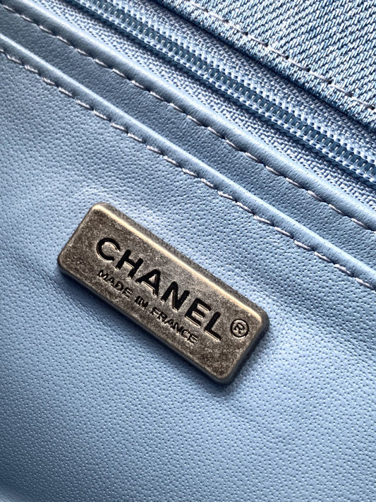 Chanel 2026 Flap Bag 20cm and 25cm Blue Denim Leather