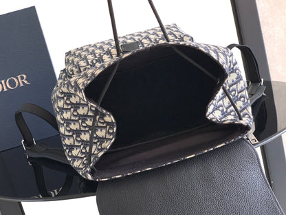 Dior 2026 Saddle Heritage Backpack With Flap 42cm Fabric Leather 355424