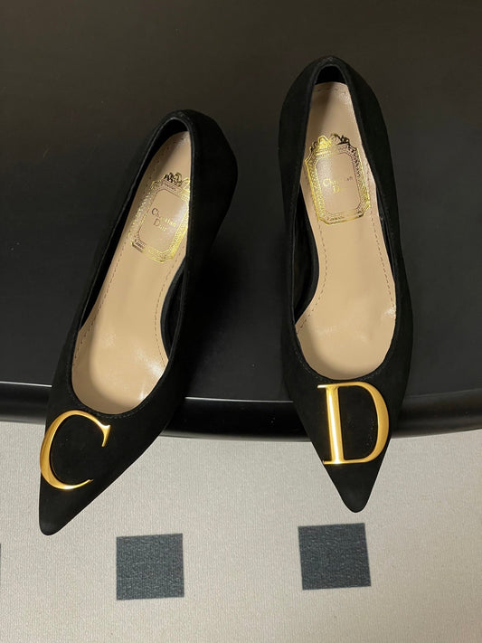 CD 26 High-Heeled 85 Pumps Black Suede 593596