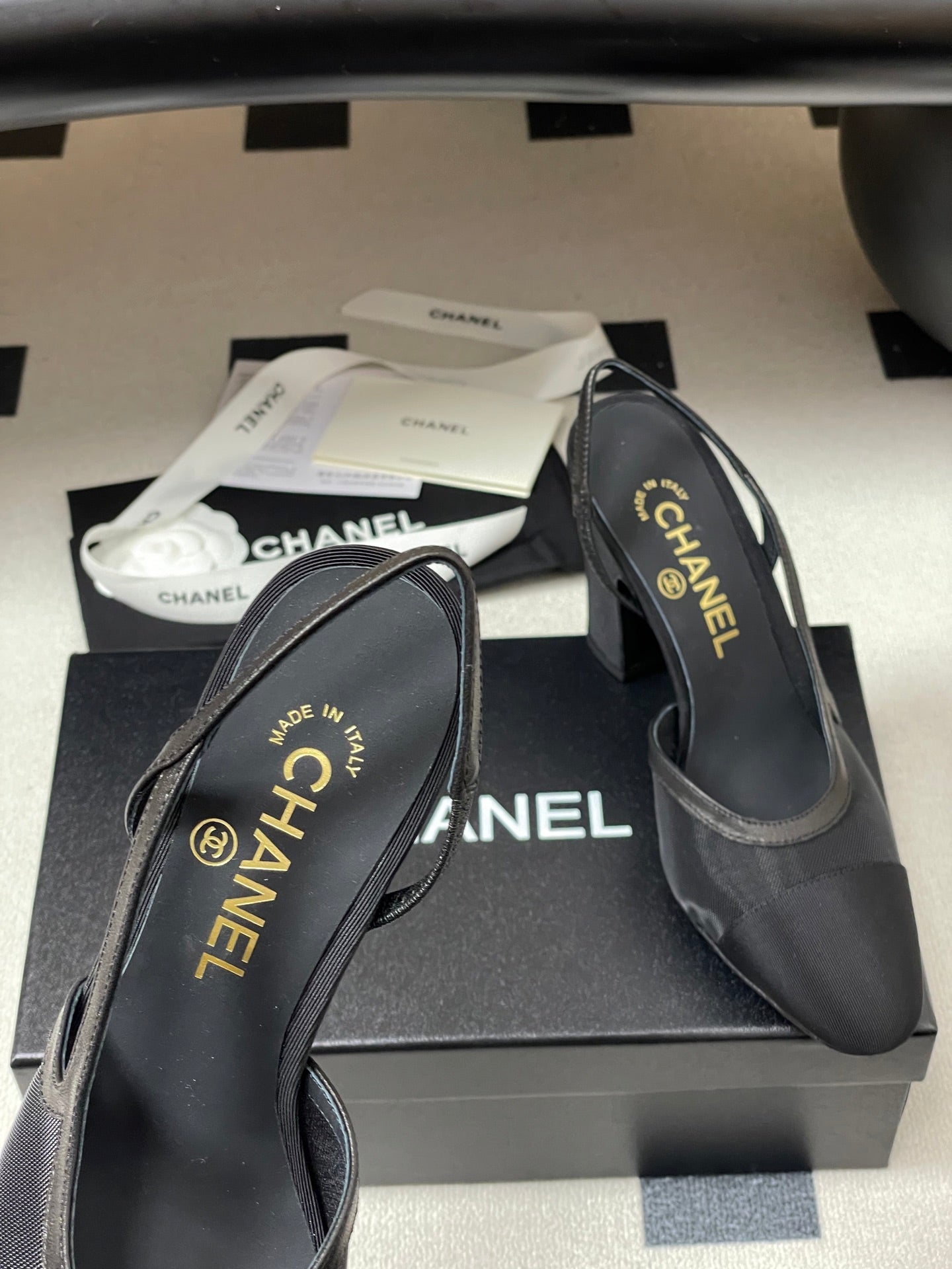 CC 26s Slingback 95mm Mesh Fabric Sheepskin