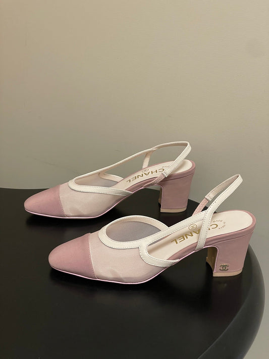 CC 26s Slingback  65 Light Pink Mesh Fabric Sheepskin 649443