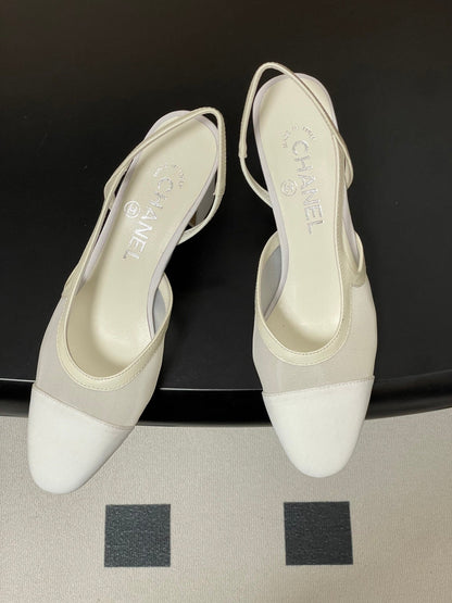 CC 26s Slingback  65 White Mesh Fabric Sheepskin 649445