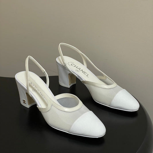 CC 26s Slingback  65 White Mesh Fabric Sheepskin 649445