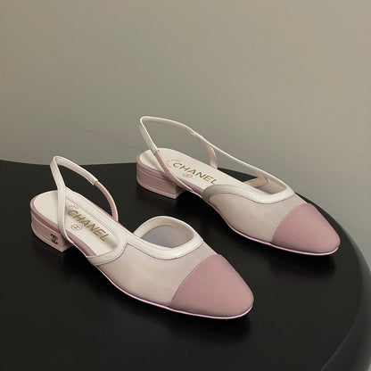 CC 26s Slingback  Light Pink Mesh Fabric Sheepskin 649447