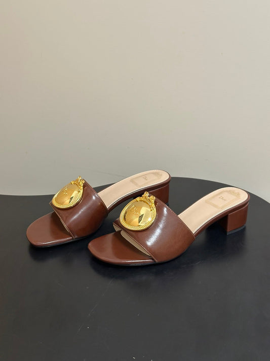 Dior 2026 D-Club Retro CD Letter Metal Buckle Sandals 45mm Leather 846977