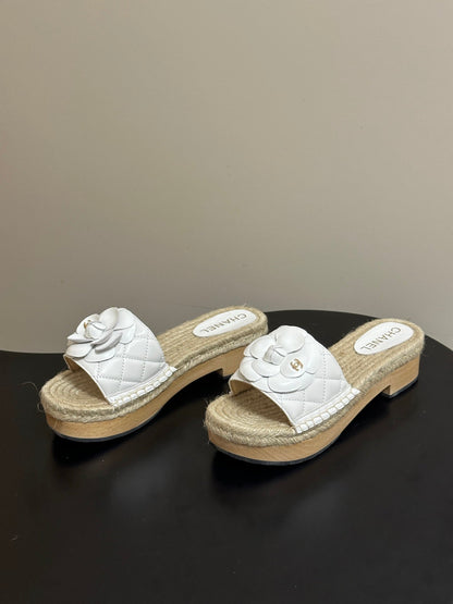 Chanel 2026 Camellia Slippers Sheepskin 834648