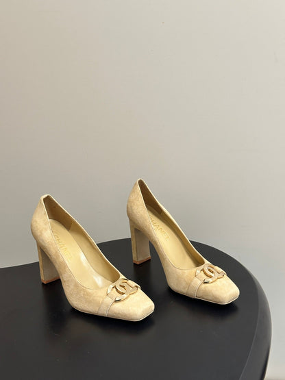 Chanel 2026 Double C Metal Buckle High Heels Leather Sheepskin 834663