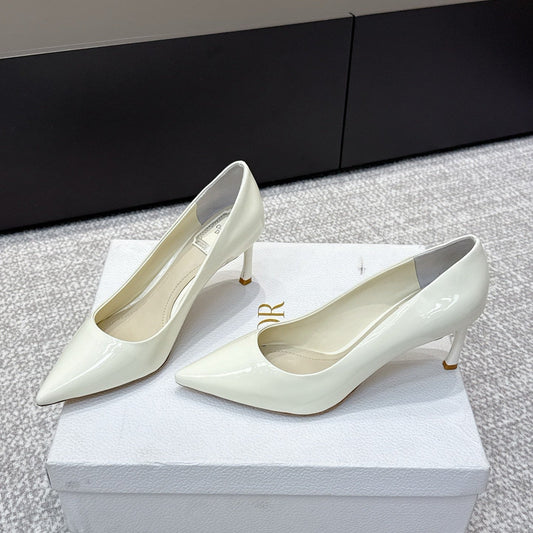 CD 26s High Heels Pump 85 White Patent Leather 661476