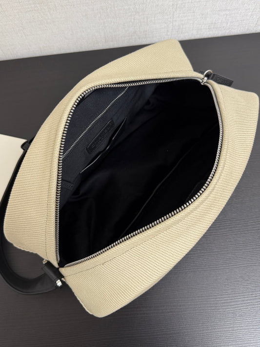 Chanel 2026 Rugby Bag 32cm Beige Canvas Leather