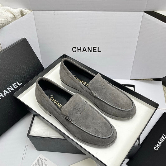 CC 26s Double C Loafers Gray Suede 645305