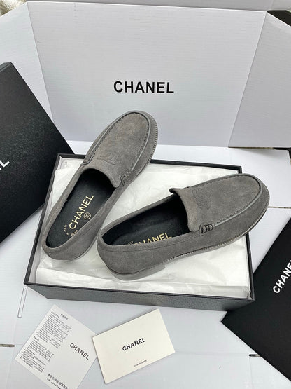 CC 26s Double C Loafers Gray Suede 645305