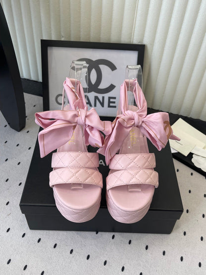 CC 26s Platform Sandals 75 Pink Sheepskin 650086