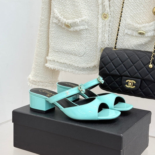 CC 26s High Heeled Sandals 45 Turquoise Patent Leather 643030