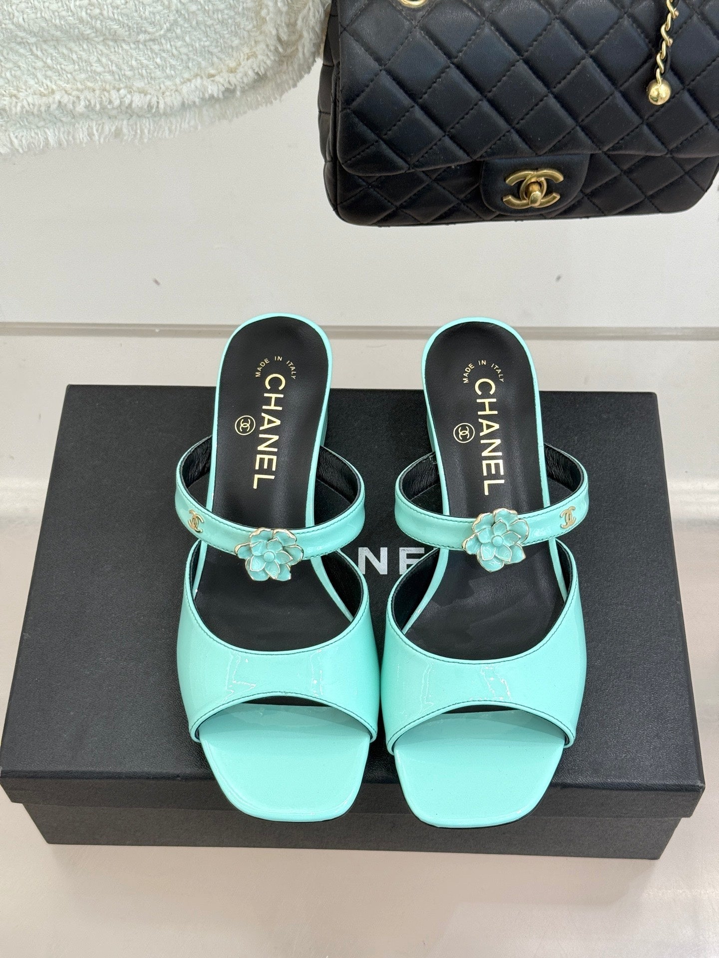 CC 26s High Heeled Sandals 45 Turquoise Patent Leather 643030