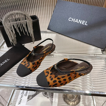 CC 2026 Retro Sandals Leopard Print Calf Hair 668079
