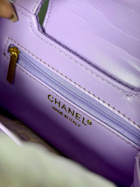 Chanel Kelly 2026 Bag 19cm Purple Woven Leather
