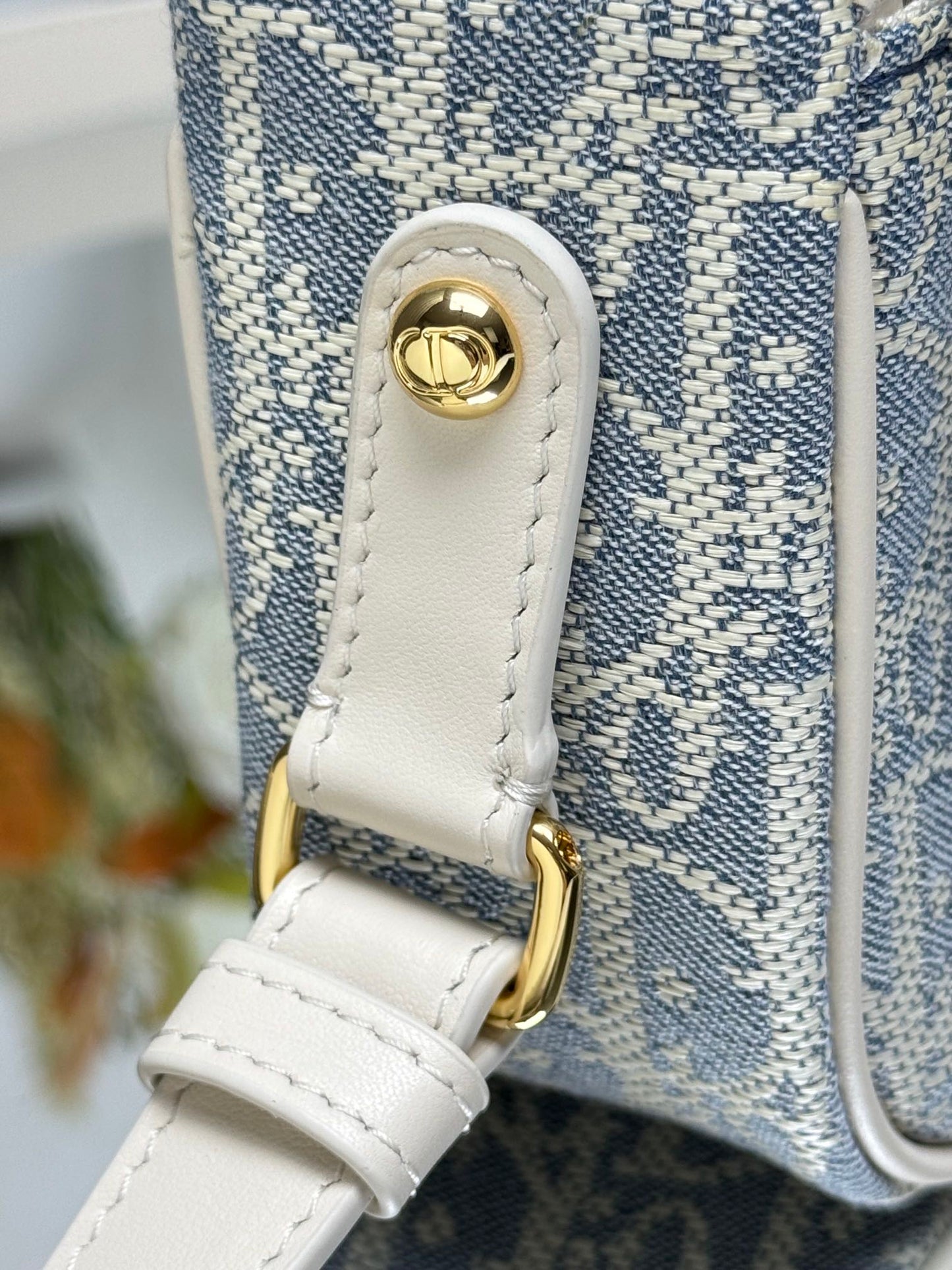 Dior 2026 Bobbi Bag 20cm Blue White  Fabric Leather 345613