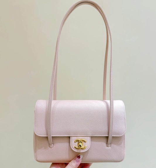 Chanel 26 Shoulder Bag 22cm Pink Caviar Leather 351910