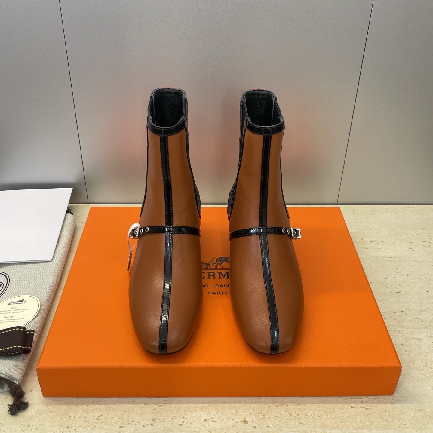 HM 26ss Lolita Chelsea Boots 40 Brown Black Calfskin 607086