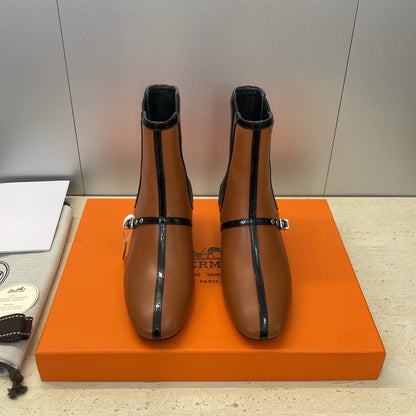 HM 26ss Lolita Chelsea Boots 40 Brown Black Calfskin 607086