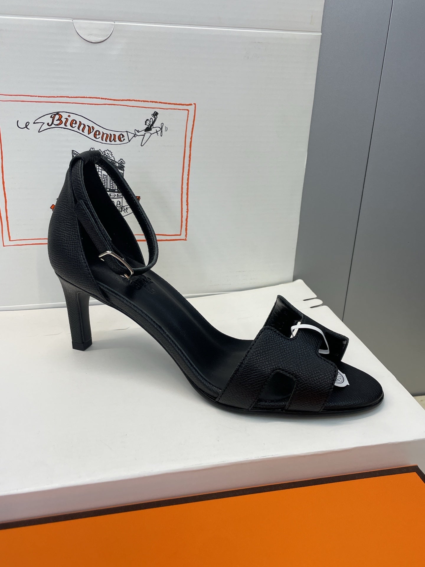 HM 26ss High Heel Sandals 70 Black Cowhide 607119