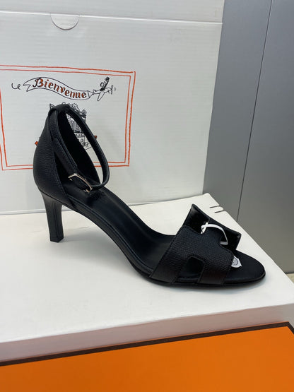 HM 26ss High Heel Sandals 70 Black Cowhide 607119