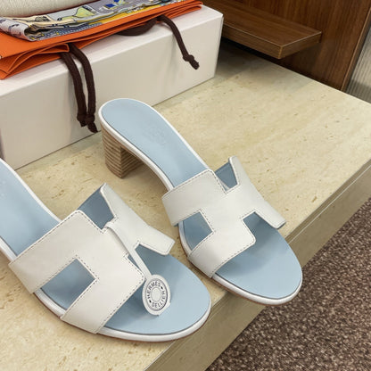 HM 26ss Oran Sandals 45 Baby Blue White Calfskin 607230