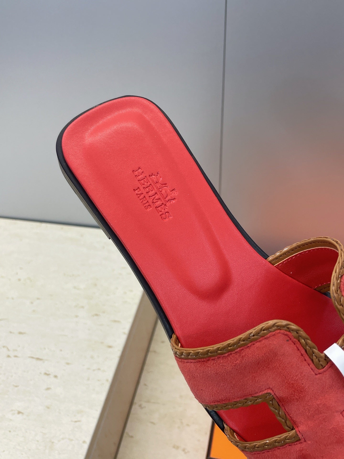 HM 26ss Oran Sandals Red Suede Calfskin 607248