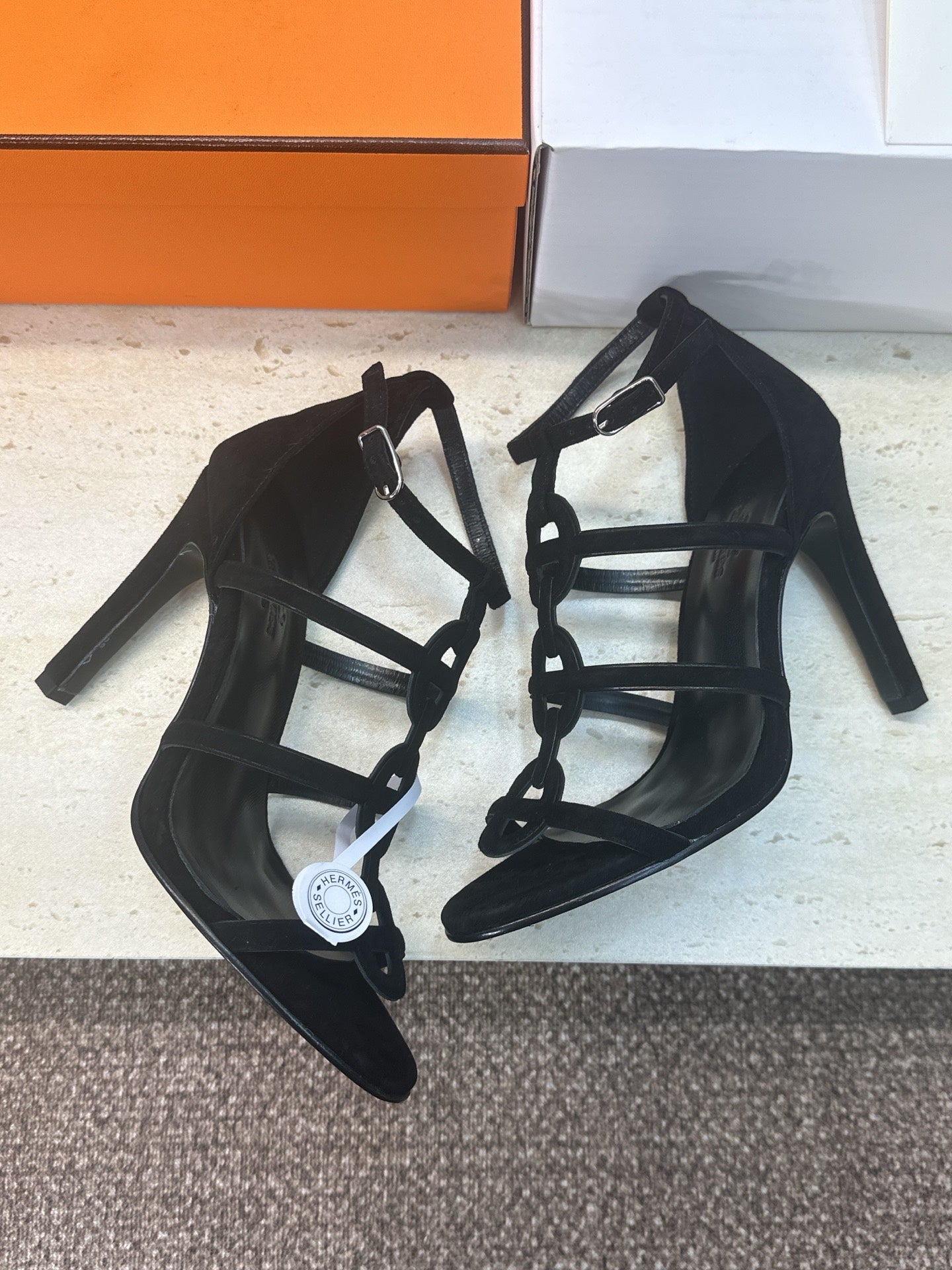HM 26ss High Heels Sandals 95 Suede